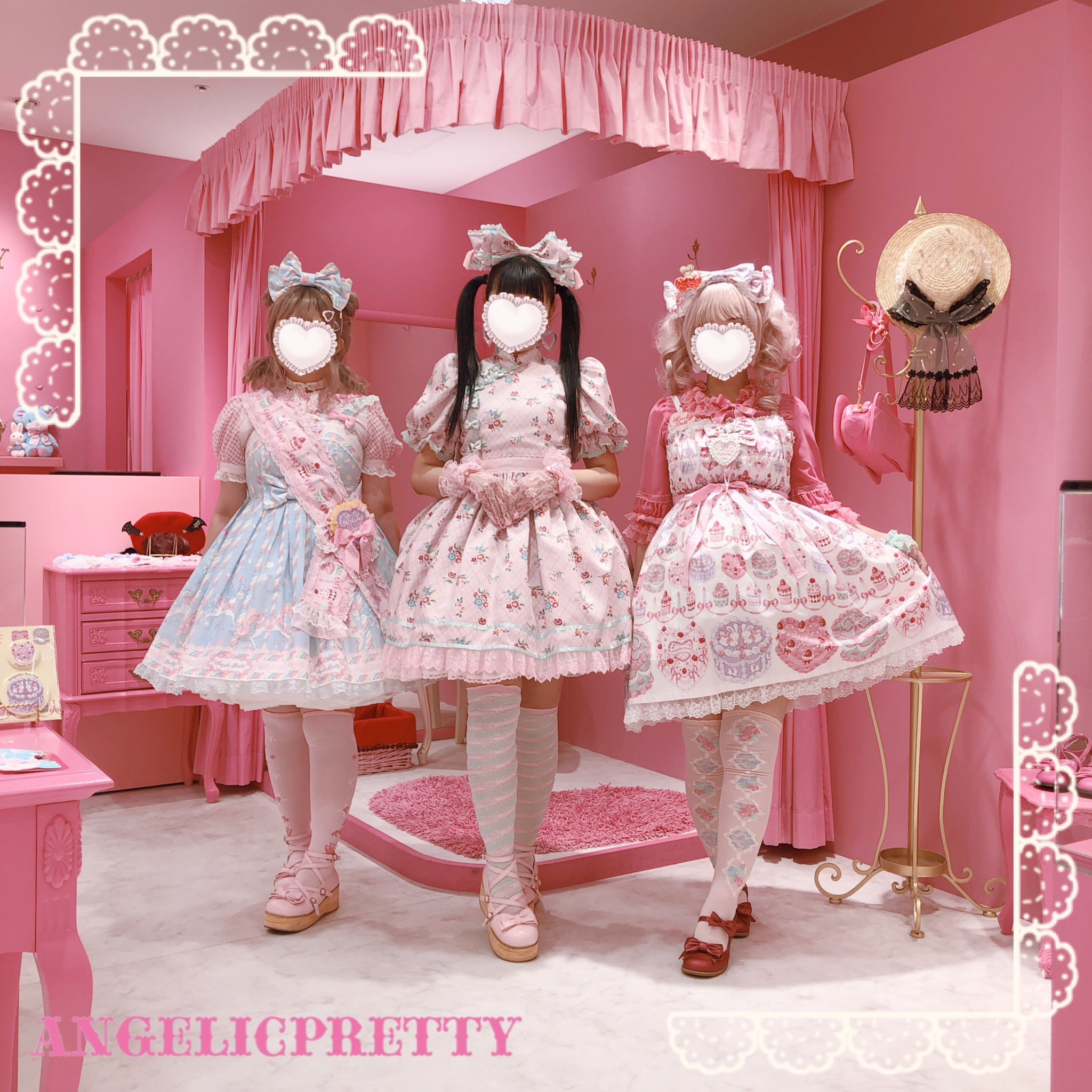 BABY シャーリングジャンパースカート　ピンク　初期　懐古　最終値下げ Happy Cakesシャーリングジャンパースカート ピンク