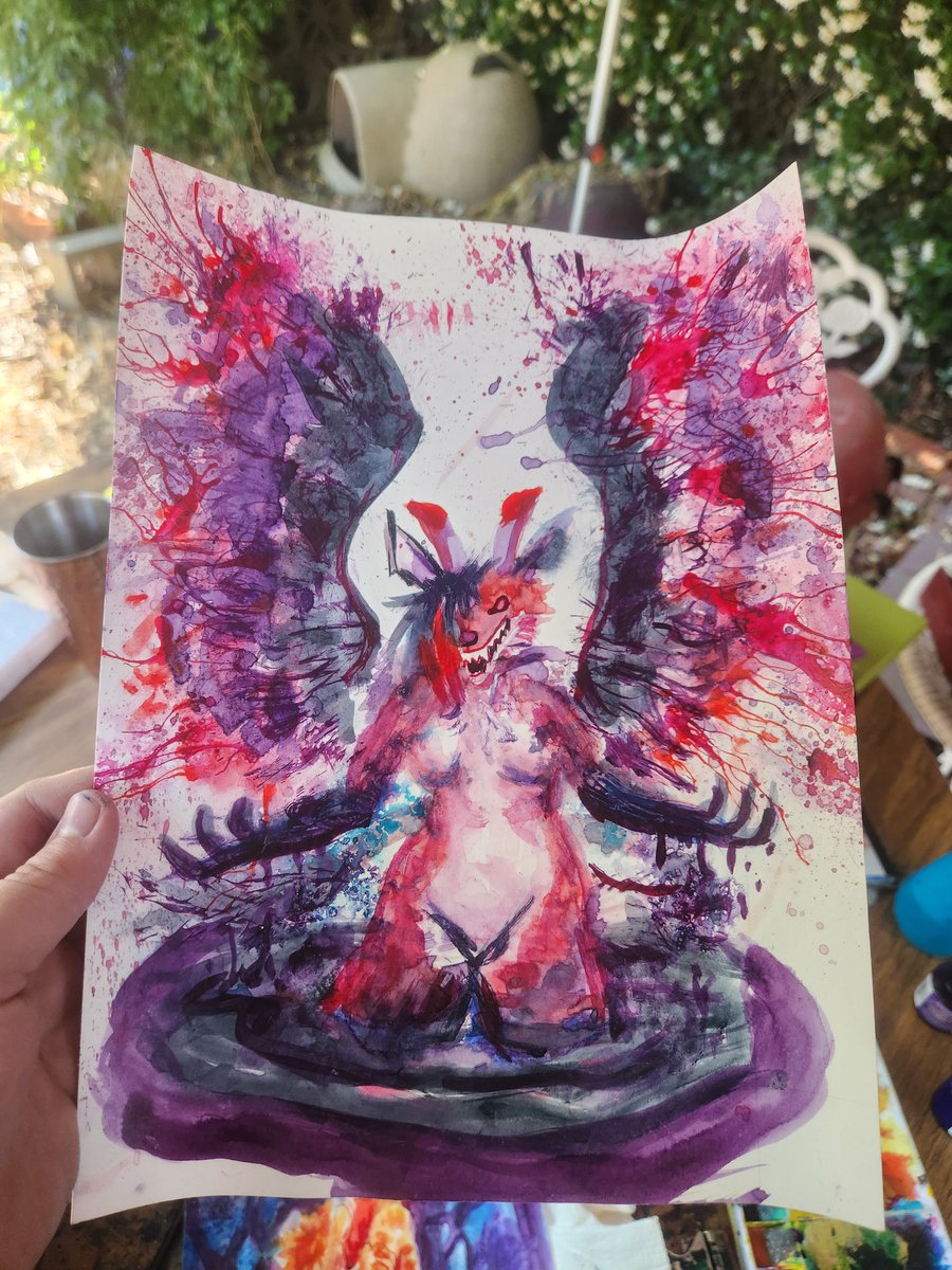 Of course my back acts up when I decide to paint. Here's a WIP I'm excited about tho