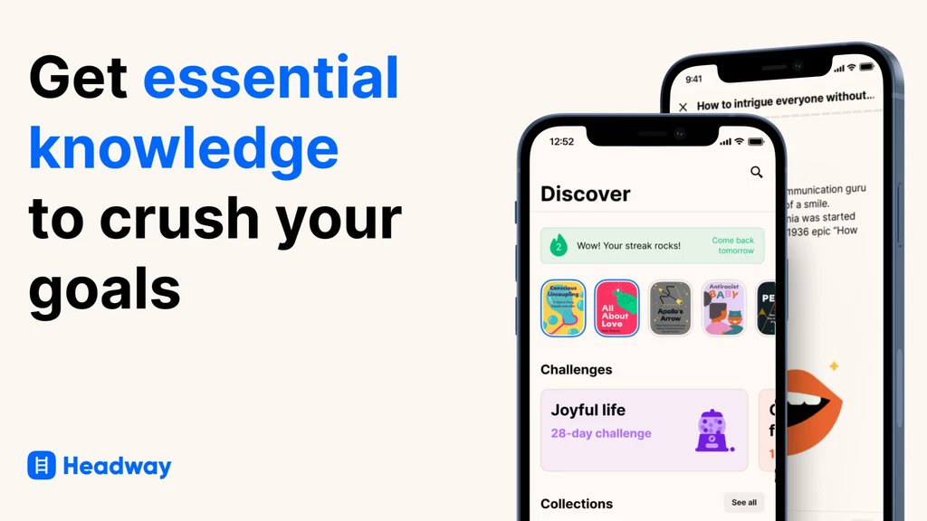 mindfulreads01's tweet photo. Are you feeling overwhelmed with book reading goals?

Try #1 Most Downloaded Book Summary App - #Headway to achieve your goals by listening and reading the world’s best ideas: https://t.co/oQSJpsURe4

Set your Goal and Start your Self-Growth Journey RIGHT NOW! https://t.co/QgRATEBTDq