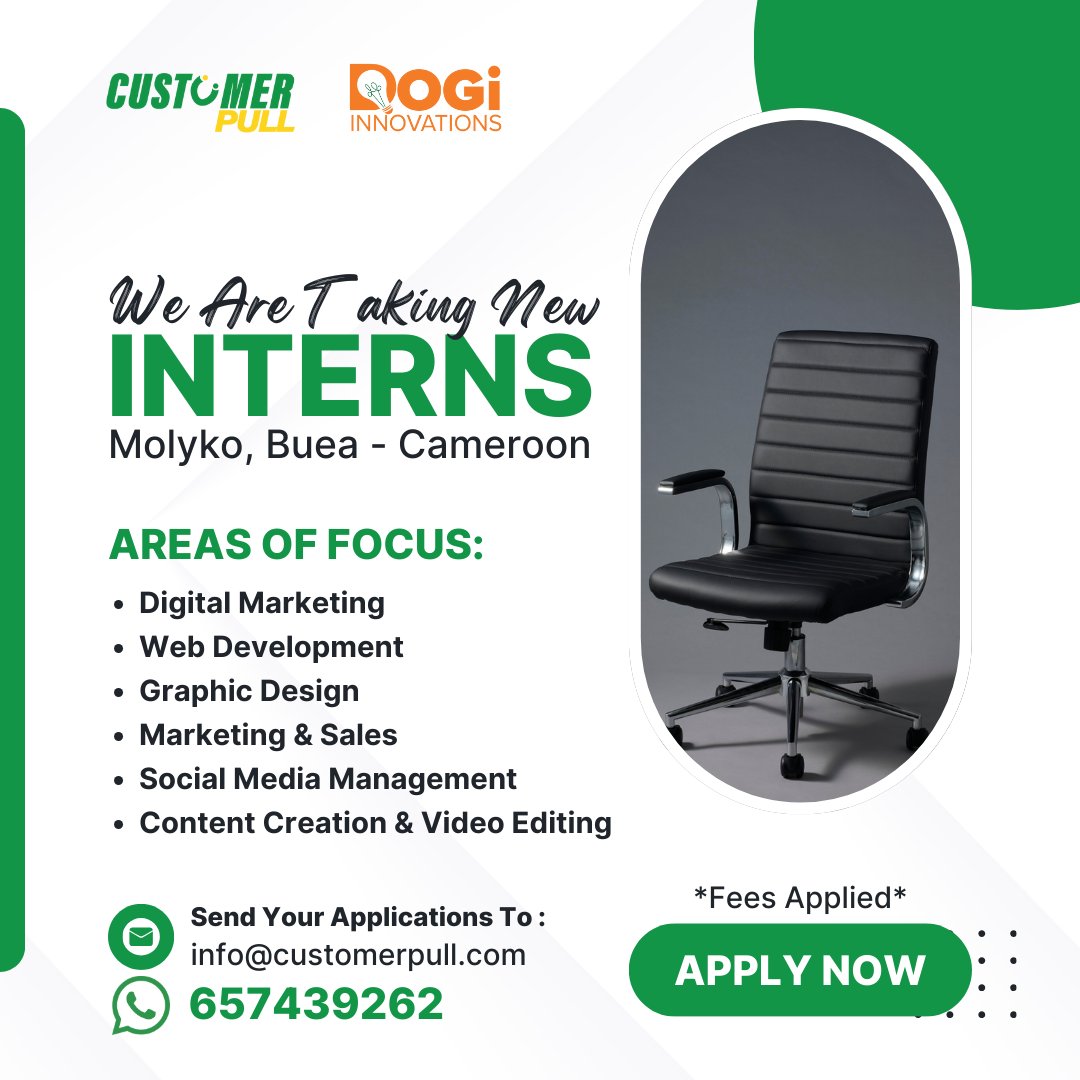 customerpullPRO's tweet photo. CustomerPull is offering internship opportunities in:

💻 Web Development
🎯 Digital Marketing
✍️ Content Creation &amp; Video Editing
🧠 Social Media Management
🖌️ Graphic Design
💼 Marketing &amp; Sales

📩 Apply now: info@customerpull.com
📱 WhatsApp: 6 57 43 92 62 https://t.co/gKddFl0cYY