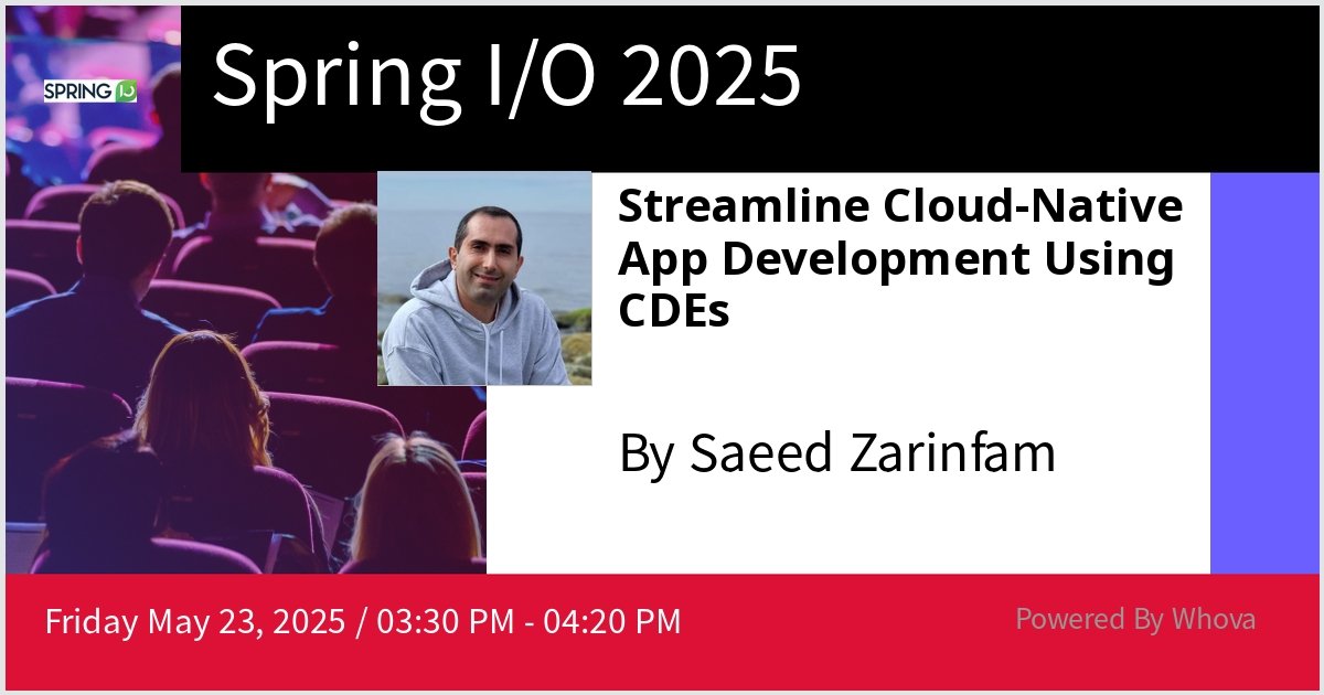 zarinfam's tweet image. 🎤 This Friday at @spring_io 2025, I will discuss Cloud Development Environments (CDEs) and Development Environments as Code (Dev Containers) and their intersections with Cloud-native app development. 

🤝 Come to my talk if you are interested, see you in Barcelona. 

#springio25