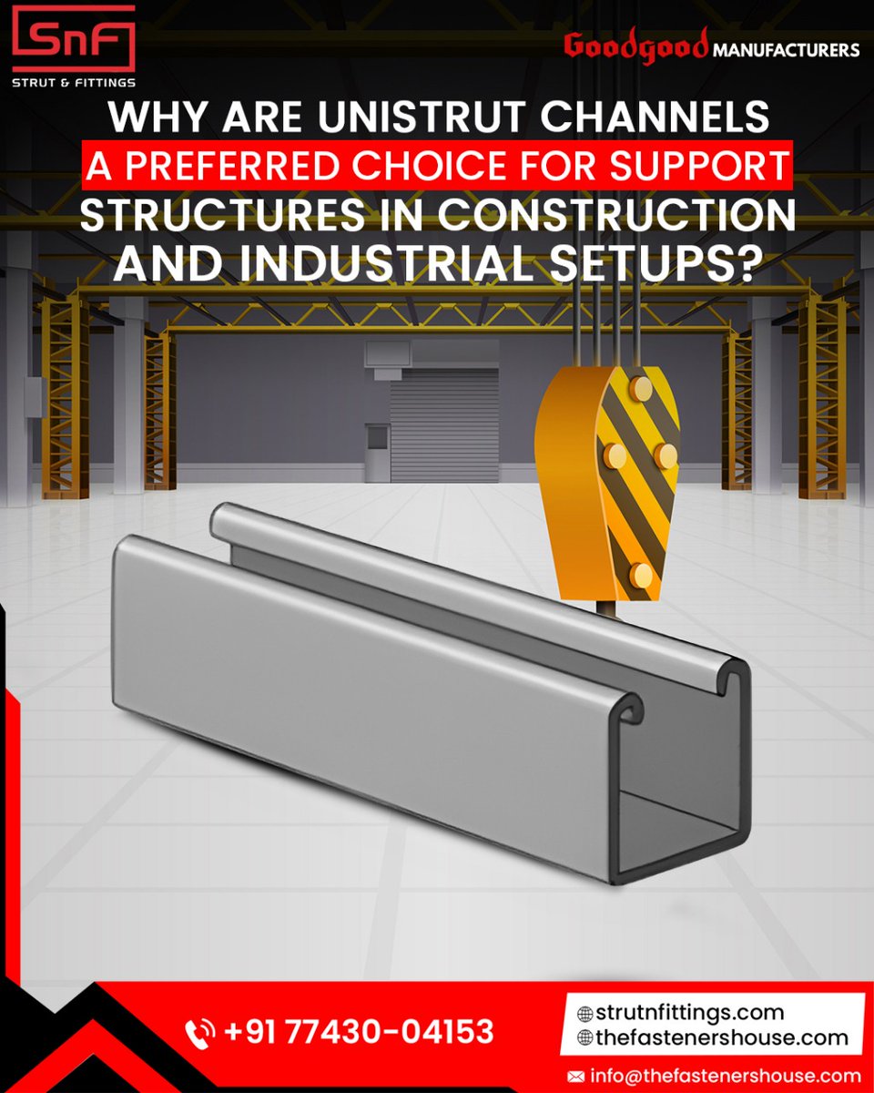 GoodgoodMFRS's tweet photo. Why are Unistrut Channels the go-to for support structures? 🔧

✔️ Heavy-duty steel
✔️ Flexible fittings
✔️ Easy, no-weld install

#goodgoodmanufacturers #strutandfittings #springchannelnuts #springchannelnut #woodscrew #woodscrews #standardnuts https://t.co/SnSSRJ1AB6