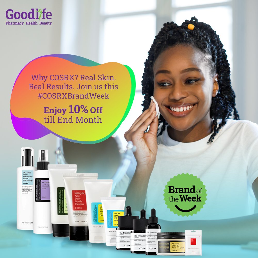 COSRX is powered by science and designed for sensitive, acne-prone, and oily skin types.

🔬 Dermatologist-tested
🌱 Clean, minimal ingredients
💥 Real results you can see
Enjoy exclusive COSRX Brand Week offers!
Which product are you most excited to try? 
goodlife.co.ke/?ywcas=1&post_…