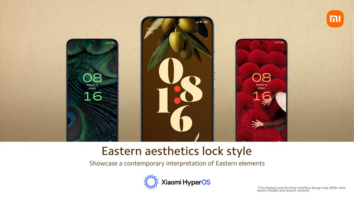 XiaomiHyperOS_'s tweet photo. ✨ Unlock the elegance of the East.
New lock styles in #XiaomiHyperOS2 blend contemporary design with Eastern elements, bringing sophistication and grace to your screen.
💡Tips: "Settings" > Search "Lock Style” with the search bar directly
#Xiaomi #Lockstyle #Easternaesthetics https://t.co/hlmyYwRvn1