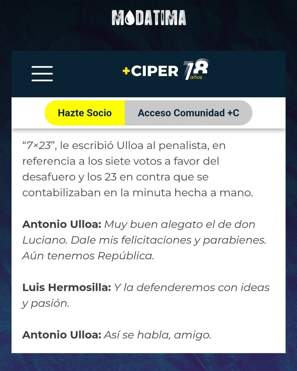 Modatima 💧 (@modatima_cl) on Twitter photo Parece q la desesperación del ex ministro Walker lo llevó a recurrir a las influencias del corrupto abogado #Hermosilla Así intento la elite acallar a <a href="/rmunda/">rodrigo mundaca</a> , pero seguiremos denunciando el modelo privado de las aguas, q enriquece a los poderosos de siempre. #Corrupción <a href="/ciper/">CIPER Chile</a> Parece q la desesperación del ex ministro Walker lo llevó a recurrir a las influencias del corrupto abogado #Hermosilla Así intento la elite acallar a <a href="/rmunda/">rodrigo mundaca</a> , pero seguiremos denunciando el modelo privado de las aguas, q enriquece a los poderosos de siempre. #Corrupción <a href="/ciper/">CIPER Chile</a>