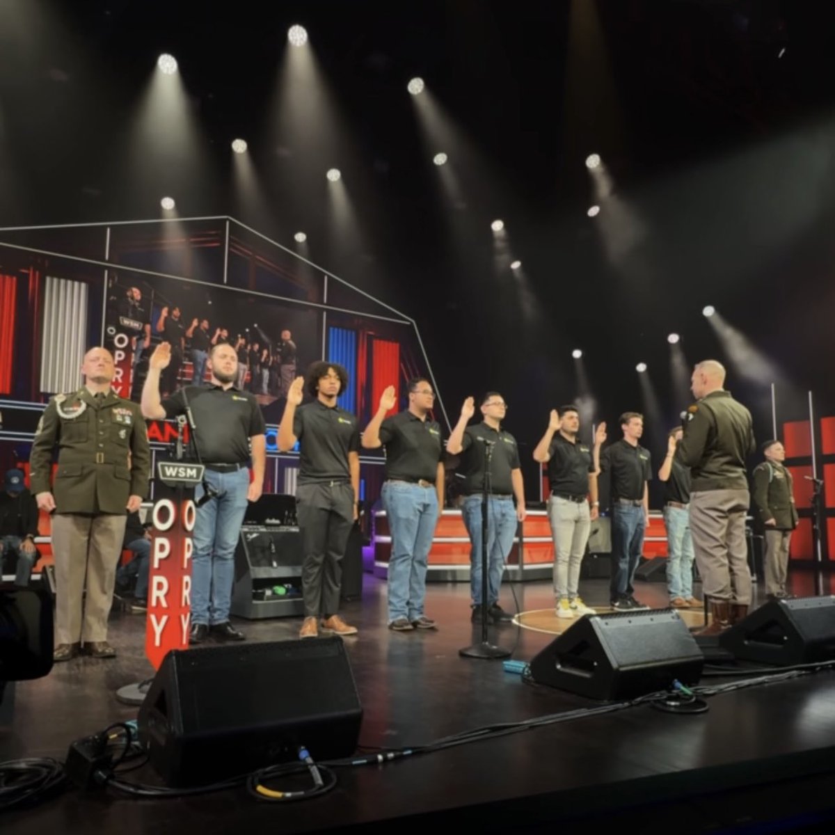 Honored to celebrate a milestone year with the <a href="/USArmy/">U.S. Army</a>! 🫡

We saluted the U.S. Army’s 250th Anniversary at our #Opry100 Salute The Troops show with a special appearance by the Army Band, a live swearing-in ceremony on the Opry stage, red carpet parade for our honored active and