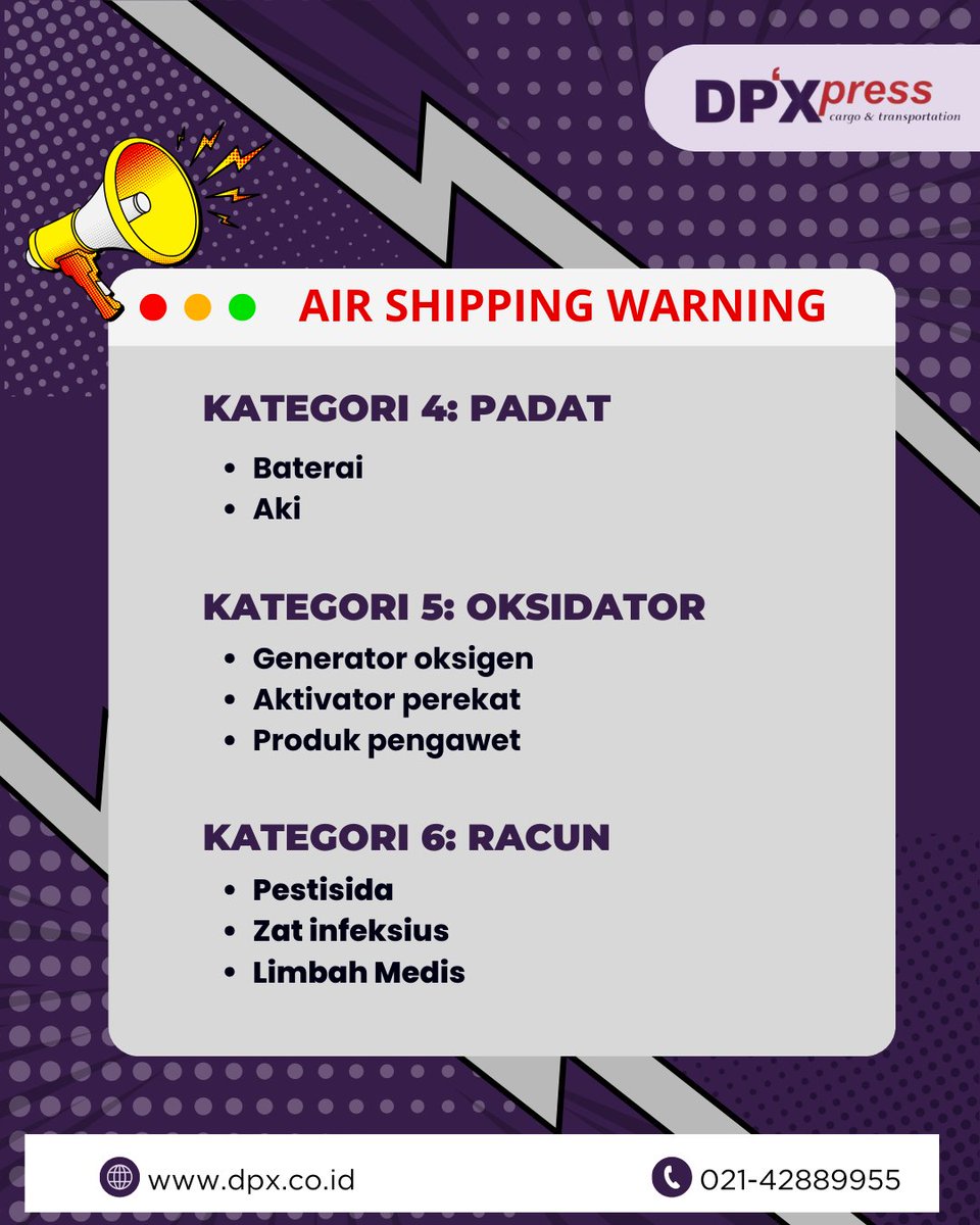 DPXpresss's tweet image. ✈️ Tidak semua barang bisa dikirim lewat udara! Kenali kategori barang berbahaya yang dilarang atau dibatasi dalam pengiriman cargo udara. Hindari risiko dan kirim dengan aman! 🚫📦

#cargoudara #barangberbahaya #pengirimanaman #logistikindonesia