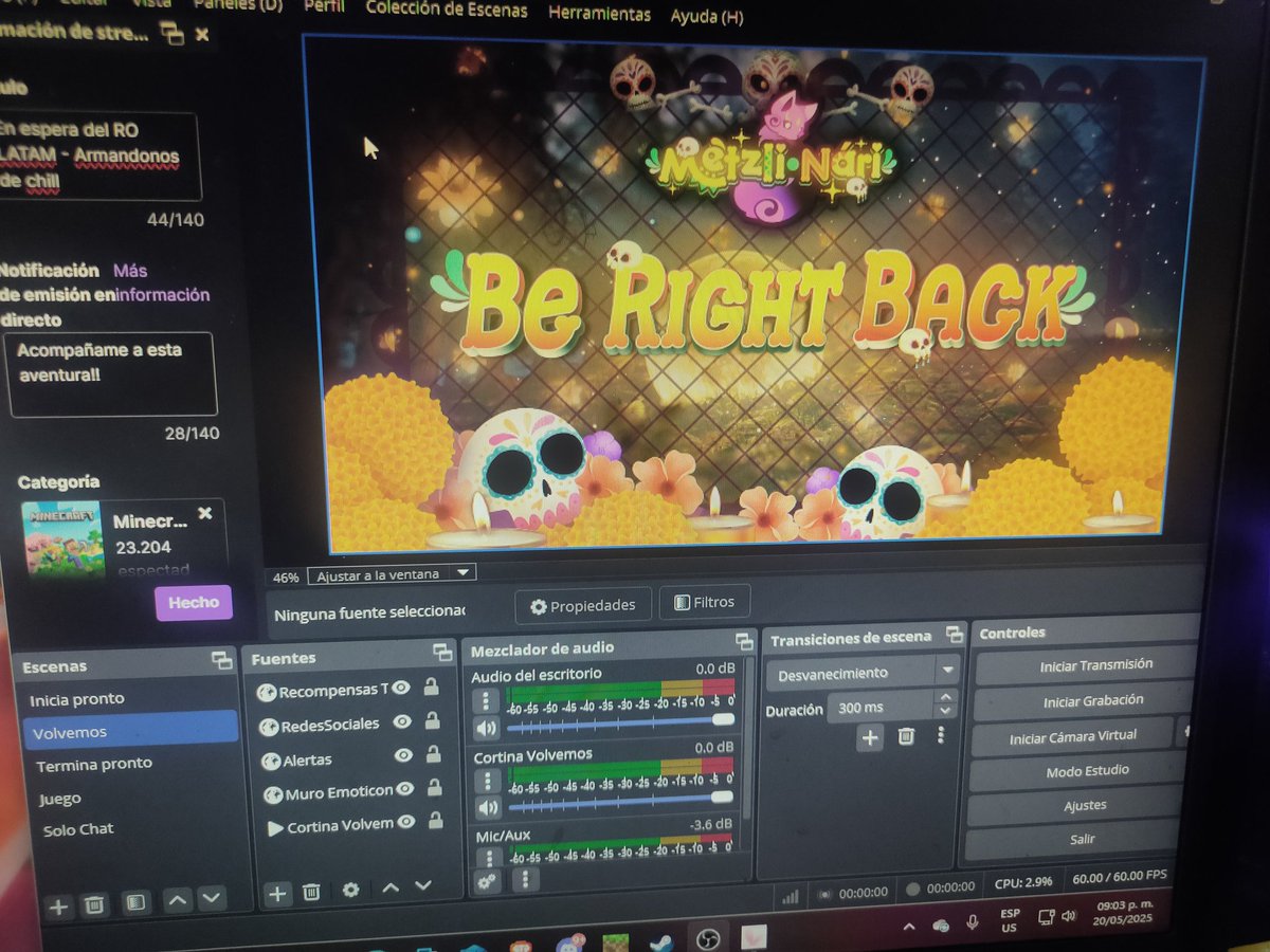 Holi calaveritas! En breve inicio stream! Los espero en Twitch.tv/metzli_nari