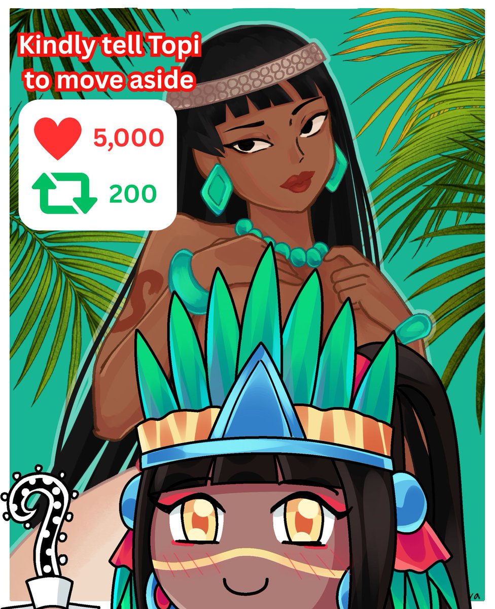 Chel is trying out a new outfit 👀 But Topi seems to have gotten in the way... Can you unlock the full view? 💜