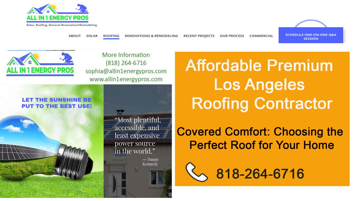 Roofing installation is a technical process that involves meticulous planning, skilled craftsmanship, and a deep understanding of various roof types to ensure optimal performance &amp; longevity
allin1energypros.com/commercial-roo…

linkedin.com/pulse/affordab…

#roof #roofing #losangeles #California