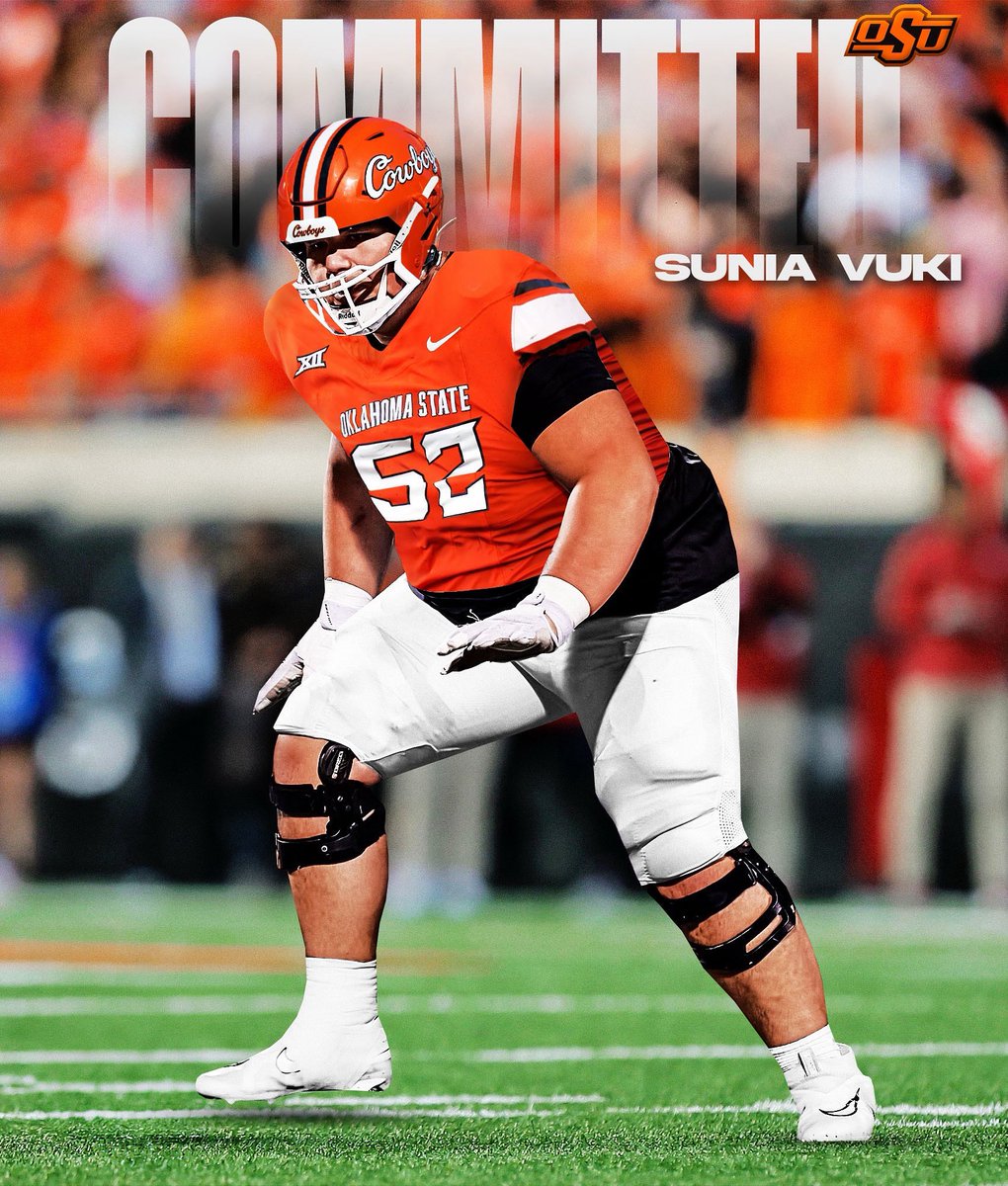 Sunia Vuki (@sunrvuki) on Twitter photo I’m proud to announce my commitment to Oklahoma State University! #GoPokes 🤠🟠⚫️
<a href="/AndrewMitch/">Coach Mitchell</a> <a href="/CBassett_OSU/">Cooper Bassett</a> I’m proud to announce my commitment to Oklahoma State University! #GoPokes 🤠🟠⚫️
<a href="/AndrewMitch/">Coach Mitchell</a> <a href="/CBassett_OSU/">Cooper Bassett</a>