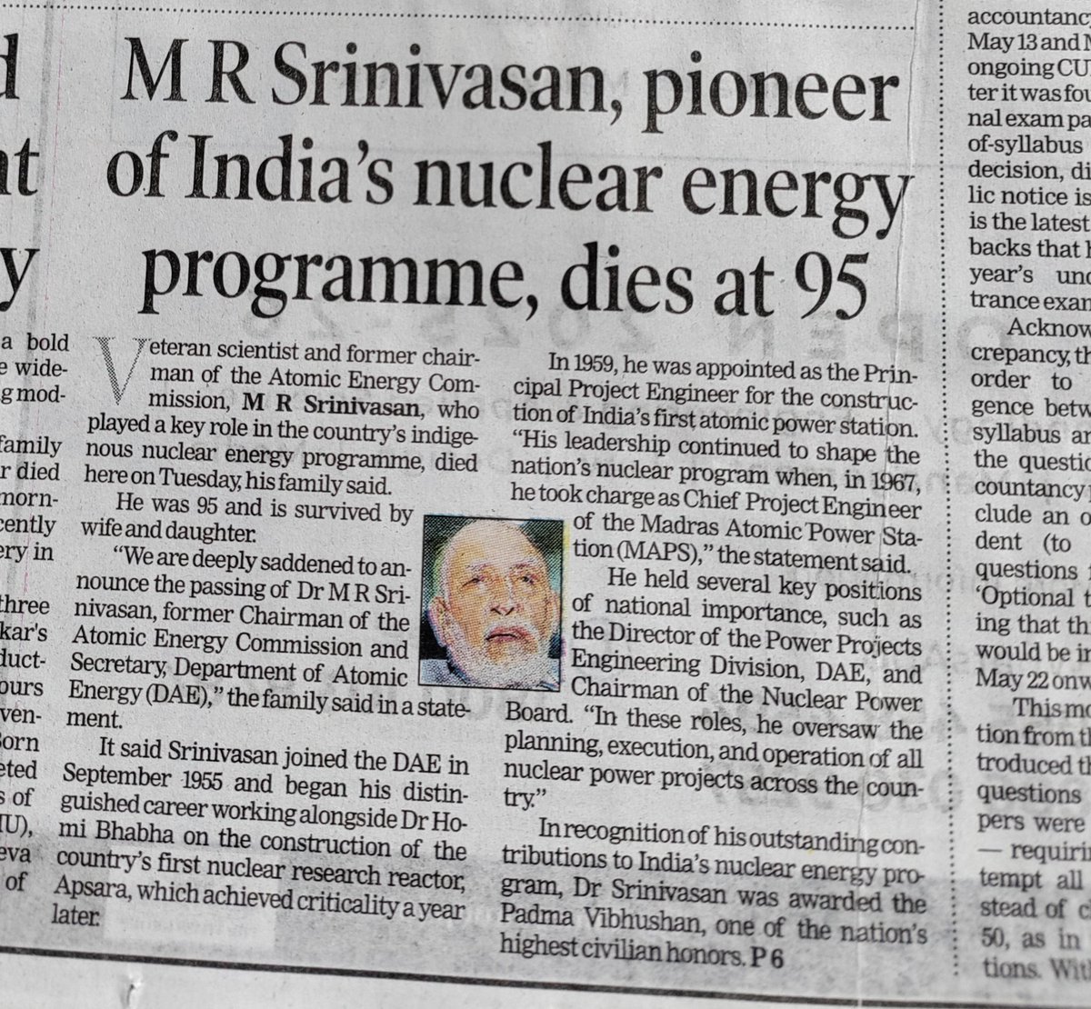 DR AMALCHANDRA KATAKI (@dr_kataki) on Twitter photo My heartfelt tribute to M R Srinivasan , former Chairman of Atomic Energy Commission who passed away on 20th May. He played a key role in signing the first Tripartite Agreement of <a href="/BorooahDr/">Dr B Borooah Cancer Institute</a> in 1989.
<a href="/DAEIndia/">DAE India</a> <a href="/TataMemorial/">Tata Memorial Hospital</a> My heartfelt tribute to M R Srinivasan , former Chairman of Atomic Energy Commission who passed away on 20th May. He played a key role in signing the first Tripartite Agreement of <a href="/BorooahDr/">Dr B Borooah Cancer Institute</a> in 1989.
<a href="/DAEIndia/">DAE India</a> <a href="/TataMemorial/">Tata Memorial Hospital</a>