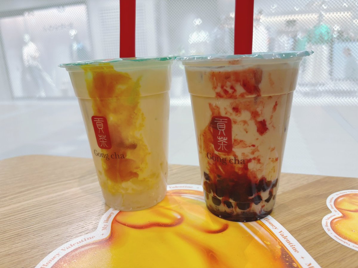 chi_she_'s tweet photo. 最近またゴンチャにどハマりしてるんだけど、2枚目のカスタムめちゃくちゃ美味しすぎた (՞˶ᵒ̴̶̷᷄꒳ᵒ̴̶̷᷅ ˶՞)暑いからＬサイズでも余裕 (՞˶ᵒ̴̶̷᷄꒳ᵒ̴̶̷᷅ ˶՞)
ゴンチャのナタデココってなんであんなに美味しいんだろうね❔ https://t.co/HIM6IHcxBn