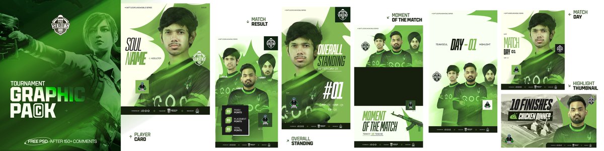 Tarunvisuals0's tweet photo. Esports tournament graphics (@SoulEsportsIND  x BMPS) 

Will share a free PSD file once we receive 150+ comments. 
#krafton #BMPS2025 #soulesports #s8ul https://t.co/yHdw9yCiAQ