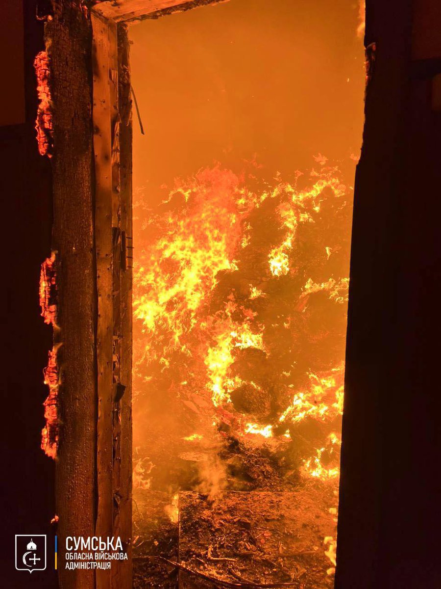 This is what Sumy looked like last night.

This is how the terrorist state russia reacts to the West’s weakness and Trump’s flirting.

This is what Ukraine’s “support” from its allies feels like.
