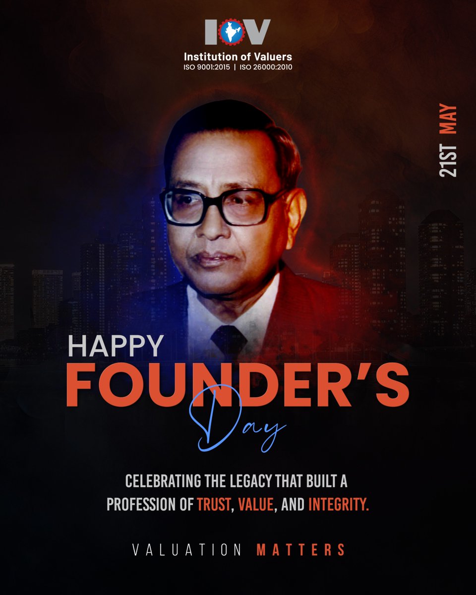 IOVvaluation's tweet photo. Honoring Late P.C. Goel Ji, the visionary founder of IOV. His legacy continues to guide the #valuation profession with integrity and excellence.

Wishing everyone a Happy Founder's Day!

Proud to be a Valuer!

#FoundersDay #IOV #Vr #InstitutionOfValuers #ValuationMatters #India https://t.co/tWRg3nBnXD
