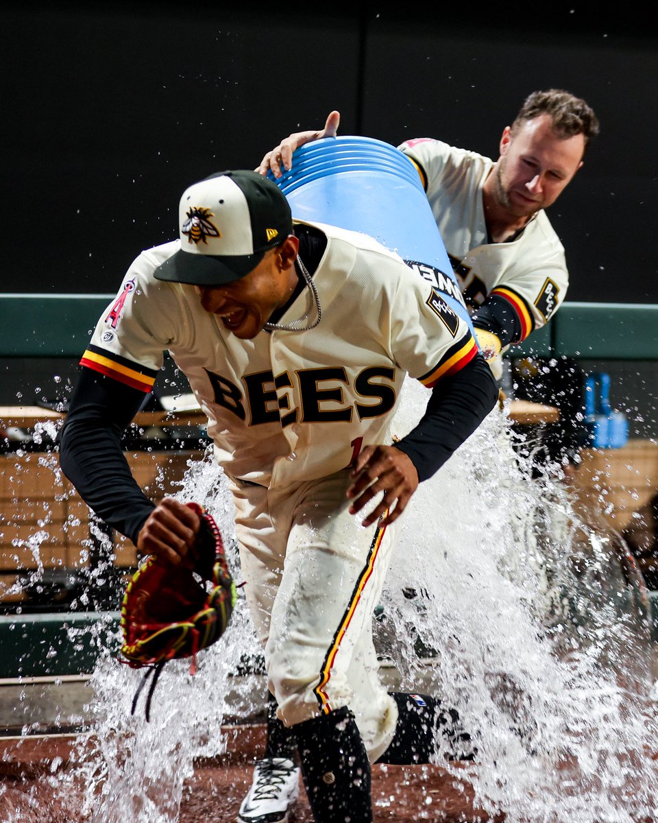 A very memorable Triple-A debut for Christian Moore topped off with a water bath!