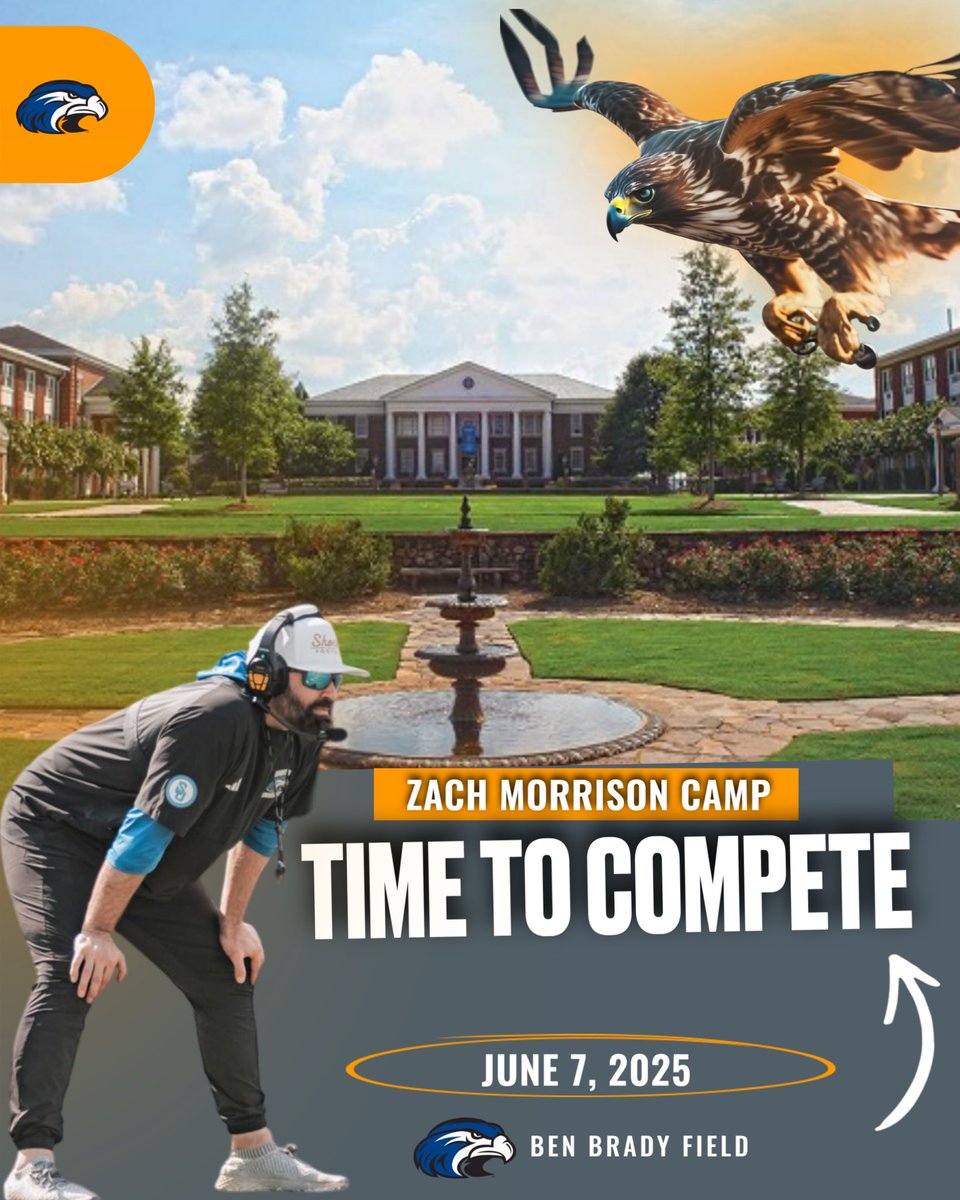 June 7th 

Can’t wait to see the competition on campus! Colleges from all over the south! Sign up and COMPETE! 

Continuing the build, “Brick by Brick”

…hmorrisonfootballcamps.totalcamps.com/About%20Us