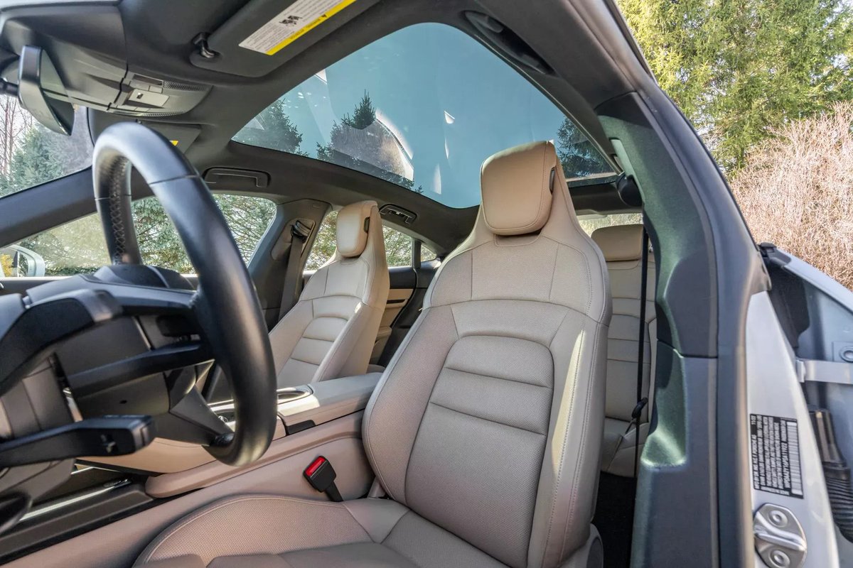 2023 Porsche Taycan

sold for $54,000 on auction
(original MSRP $109,310)

single rear motor, 469 hp
93.4 kWh lithium-ion battery
drove 27,000 miles (43,400 km)

20" Sport Aero wheels
adaptive cruise control system
Bose audio system
fixed panoramic glass roof
Lane Change Assist