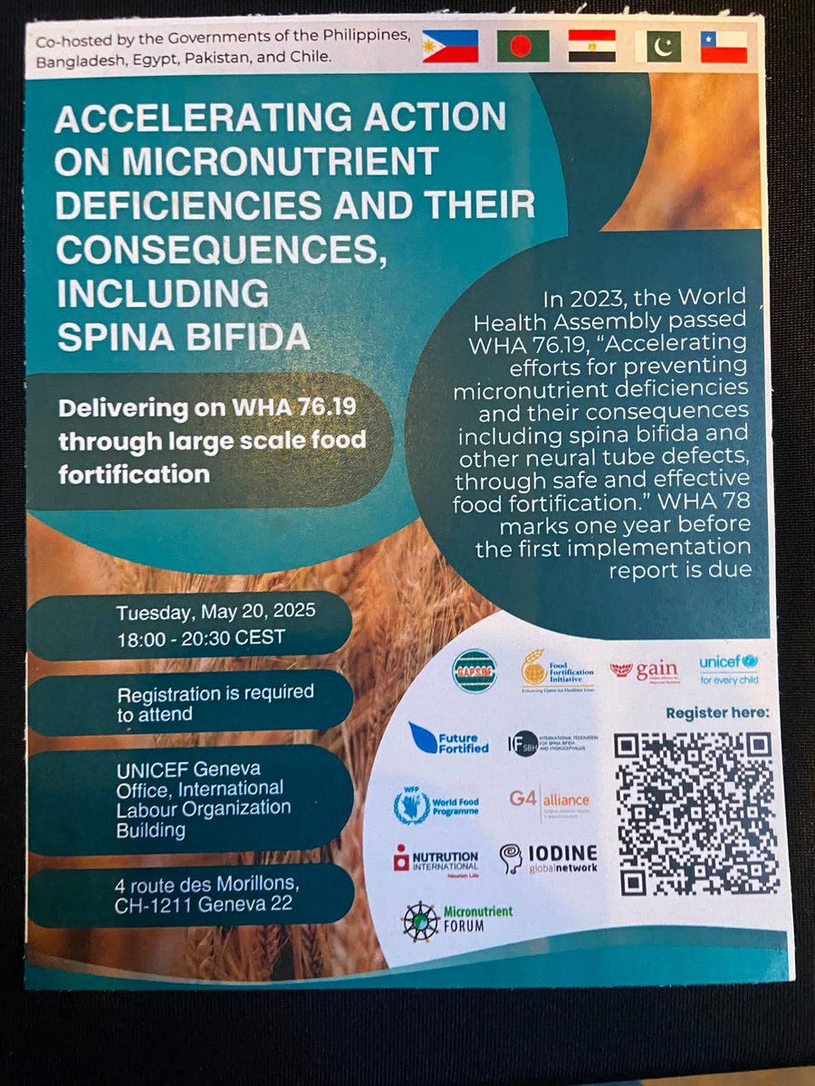 Outstanding side event by GAIN, GAPSBIF,FFI updating progress on global FAF to prevent SB. Major real/ continued progress in Bangladesh, Philippines, Egypt and Pakistan. Not just laws on books but real monitoring, enforcement and f/u. 1 yr  to 1st official progress report to WHA