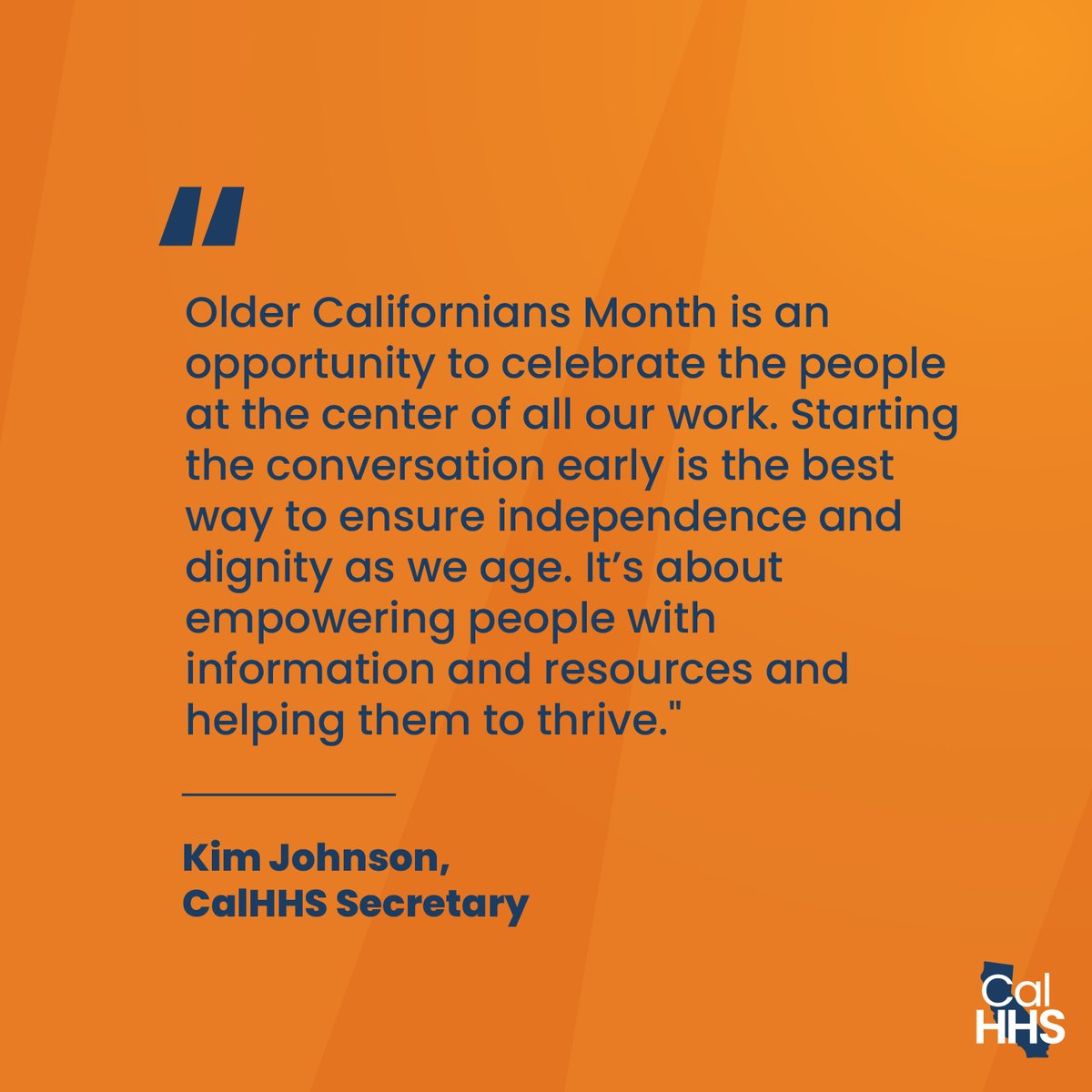 By 2030, one in four Californians will be 60+ and over one million will be 85+.

This Older Californians Month, let's celebrate older adults for their decades of knowledge, skills &amp; wisdom and continue working towards a better future for Californians of every generation.