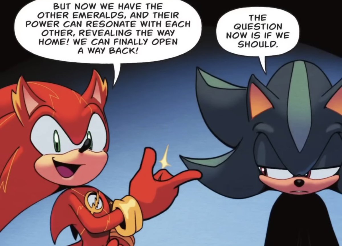candyypirate's tweet photo. // Sonic DC spoilers 

Shadow got me crying look how hard he’s trying LMAO https://t.co/eYTGitLVmk
