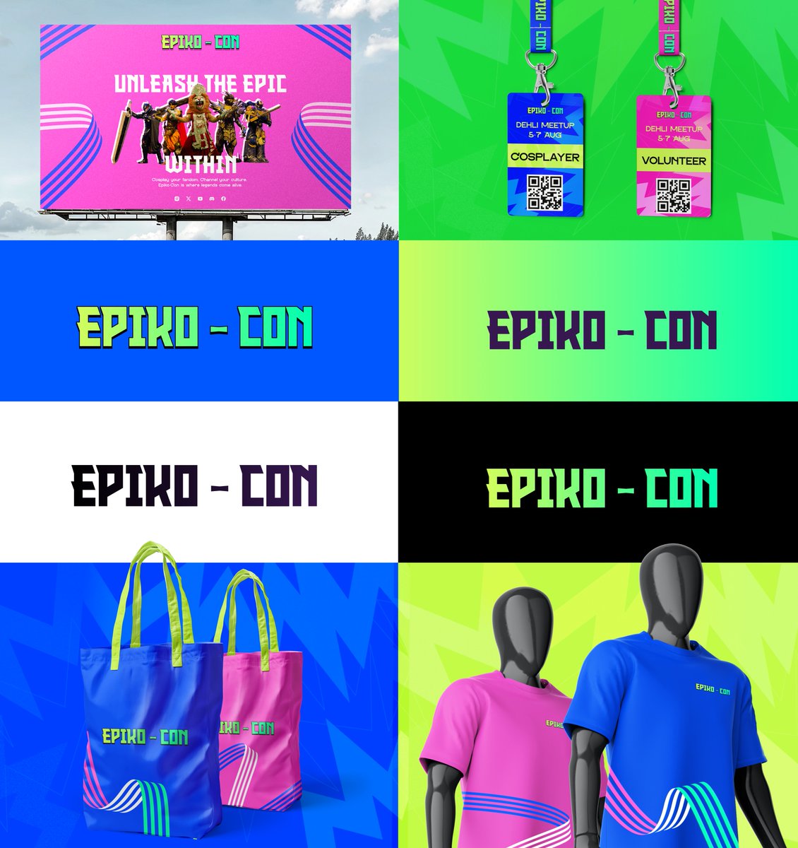 <a href="/EpikoCon/">Epiko-Con</a> — Unleash the Epic Within!✨🛡️

A vibrant and immersive identity that brings the spirit of Epiko-Con to life. As India’s first epic-driven fan convention, Epiko-Con celebrates mythology, history, and fantasy — where global fandom meets cultural storytelling.🌍📖