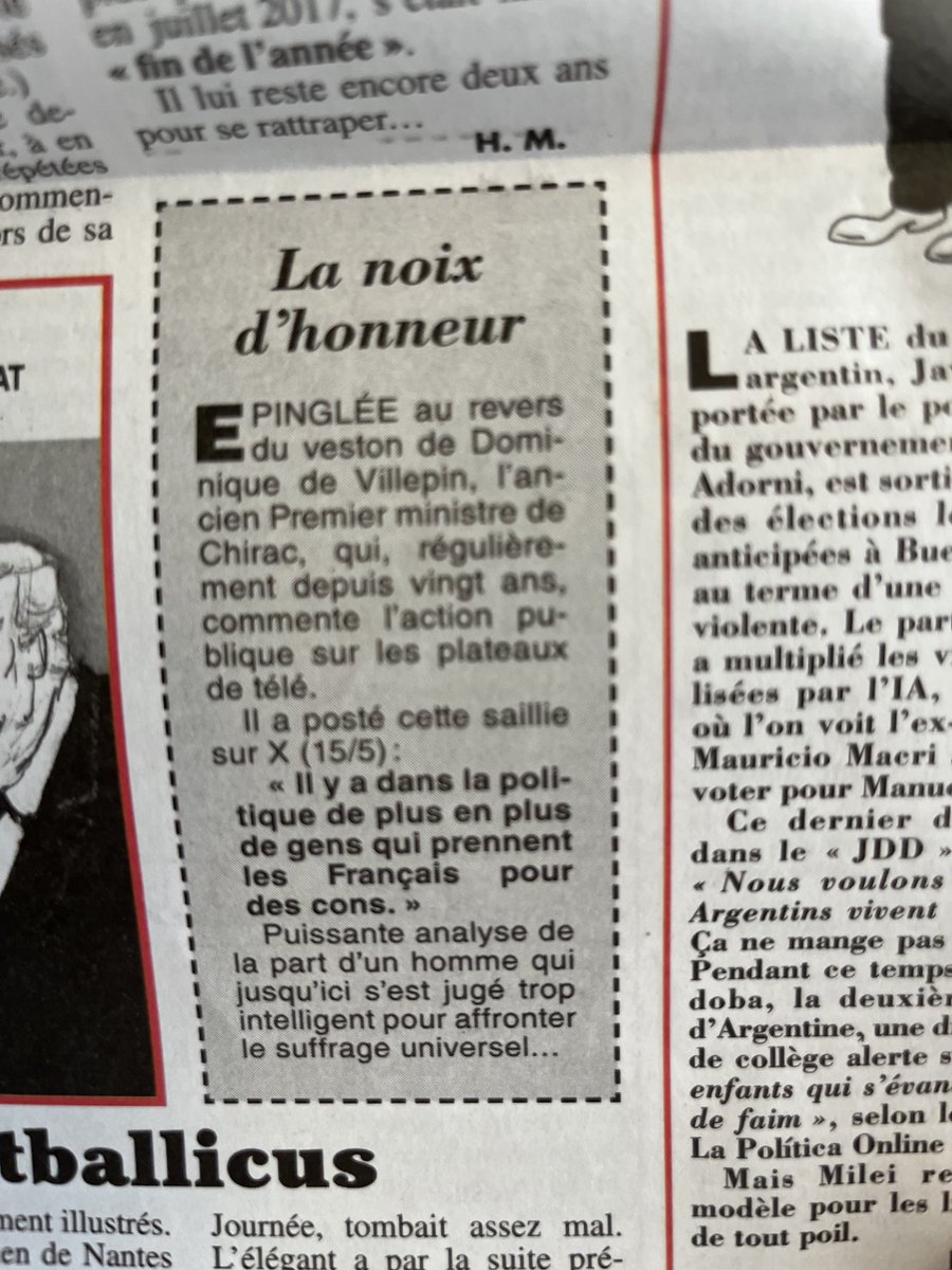 In « Le Canard » encore.