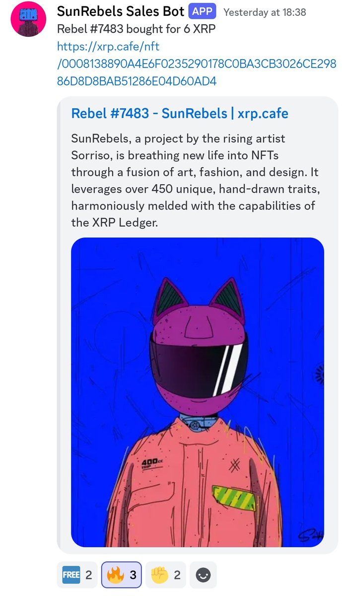 I grabbed this beauty yesterday.
Another Kitty Helmet in my collection..
<a href="/sorrisopng/">sorriso</a> great art
Get yours on xrp.cafe/collection/reb…
and share revenue from our site
rebelgames.io

<a href="/SunRebels/">ℝ𝕖𝕓𝕖𝕝𝔾𝕒𝕞𝕖𝕤 𝕓𝕪 𝕊𝕦𝕟ℝ𝕖𝕓𝕖𝕝𝕤 ✊</a> 
#XRPL
#NFT