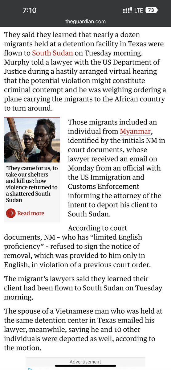 Why them to South Sudan?