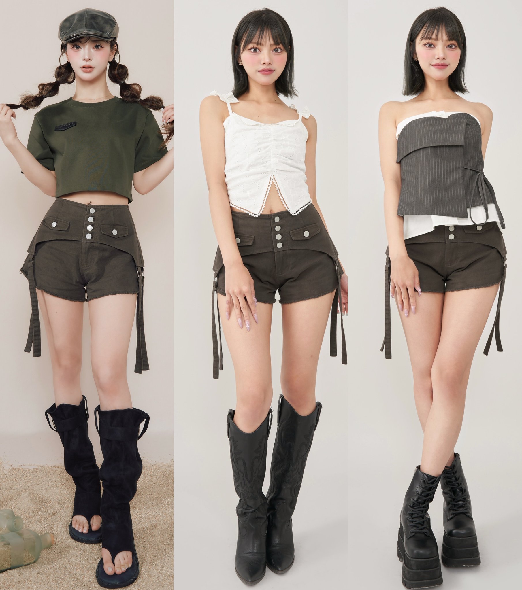 ダーリッチ レイヤードツイルショートパンツ レイヤードツイルショートパンツ（その他パンツ）｜Darich
