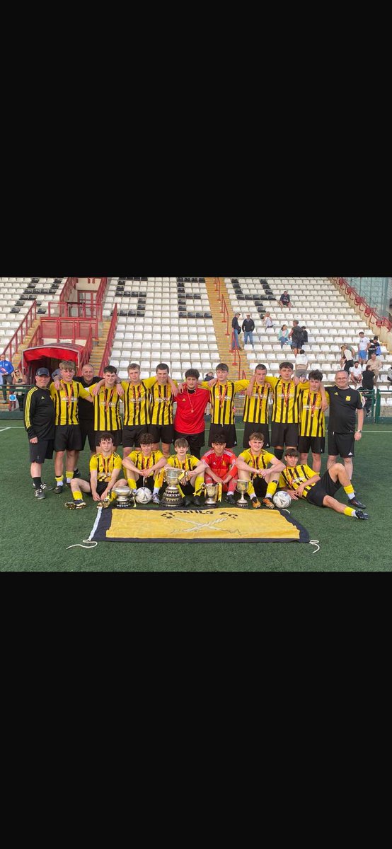 Huge congrats to our U18 team and coaches on their 4-0 win last night!  They've smashed it this season and taken home the Quadruple 🏆🏆🏆 🏆– League, Cup, Upton, and E. J. De Ste Croix trophies.  We are so proud of all their hard work this season.  What an incredible achievement