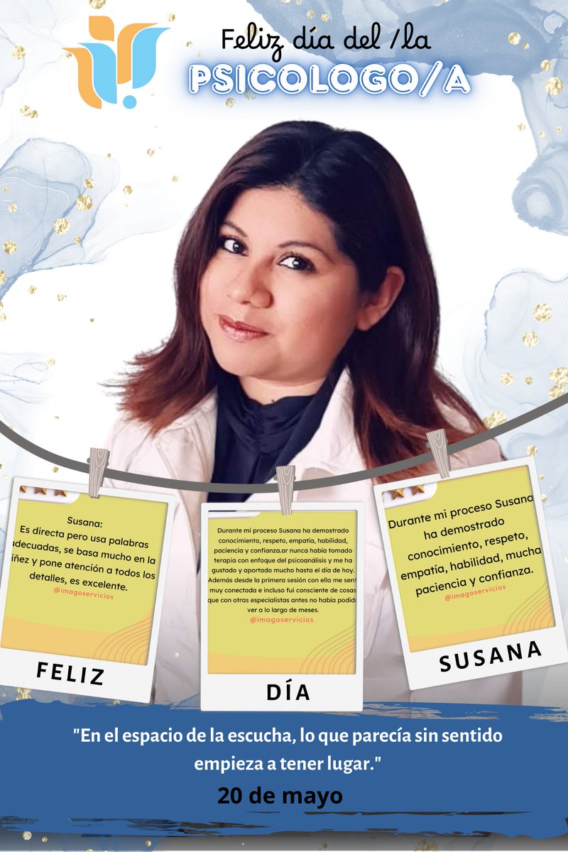 imagoservicios's tweet photo. Hoy celebramos  a quienes, con escucha, empatía y compromiso, hacen del acompañamiento un espacio de transformación.
Gracias al equipo que trabaja con profesionalismo y calidez.
¡Feliz Día del Psicólogo/a!
#DiaDelPsicologo #PsicologíaConSentido #GrupoIMAGO #EscucharTransforma https://t.co/U4WmXyPE9G