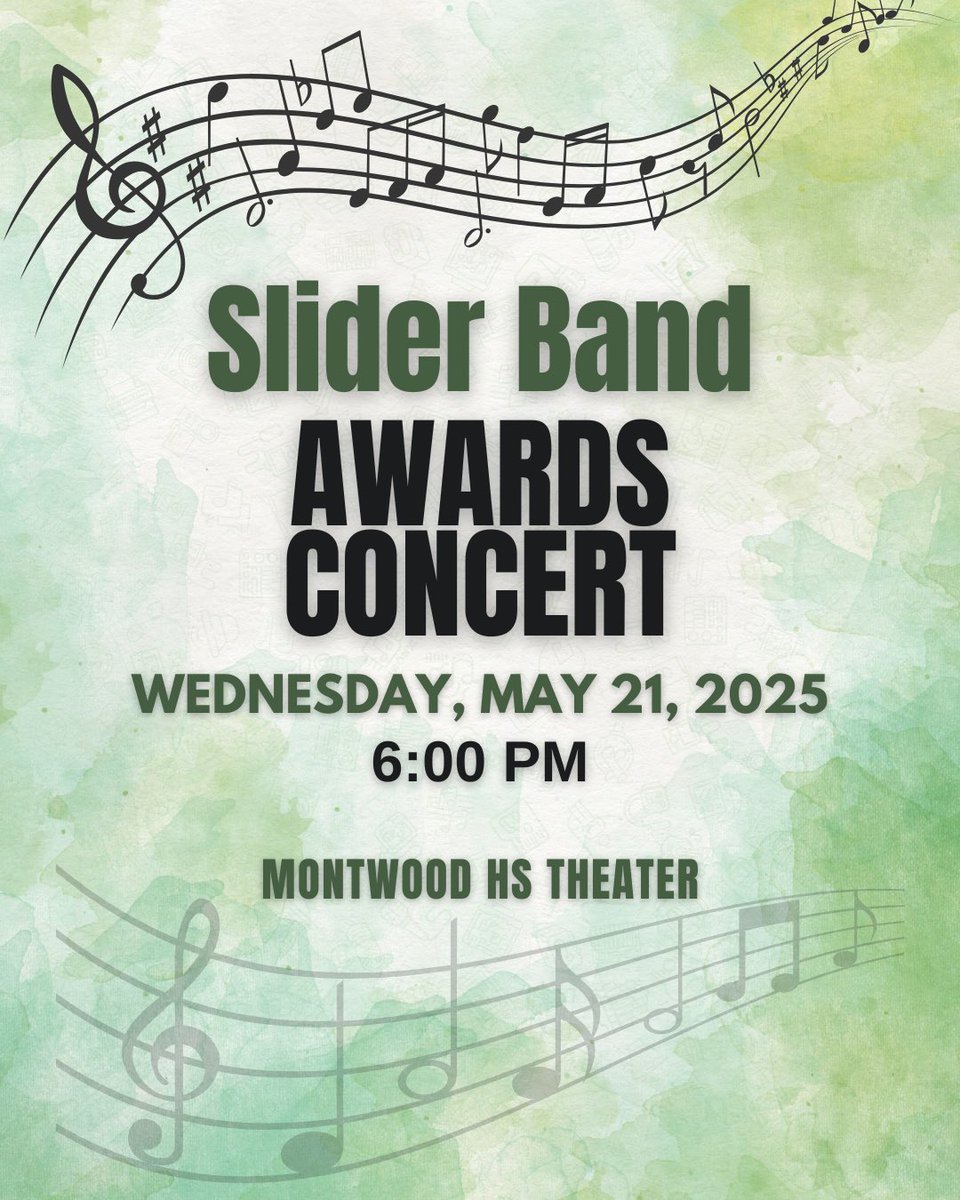 Megan Acosta Slider Band🎶 (@macosta_wdsband) on Twitter photo Please note the change of venue….
We hope many will join us tomorrow evening at Montwood High School for our Awards Concert.
#TeamSISD #SISDFineArts <a href="/Slider_Middle/">William D. Slider Middle School</a> #StallionsLeadTheWay Please note the change of venue….
We hope many will join us tomorrow evening at Montwood High School for our Awards Concert.
#TeamSISD #SISDFineArts <a href="/Slider_Middle/">William D. Slider Middle School</a> #StallionsLeadTheWay