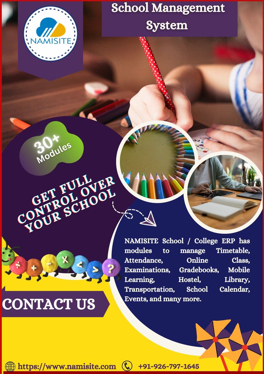NAMISITE (@namisite1) on Twitter photo Best School/College Management Software & Systems By NAMISITE TECHNOLOGIES PRIVATE LIMITED
Email Id: -support@namisite.com
Phone No:- India-+91-926-797-1645
visit: namisite.com
#school #schoolerpsoftware #schoolsystem #schoolmanagementsystem #schoolmanagementsoftware Best School/College Management Software & Systems By NAMISITE TECHNOLOGIES PRIVATE LIMITED
Email Id: -support@namisite.com
Phone No:- India-+91-926-797-1645
visit: namisite.com
#school #schoolerpsoftware #schoolsystem #schoolmanagementsystem #schoolmanagementsoftware