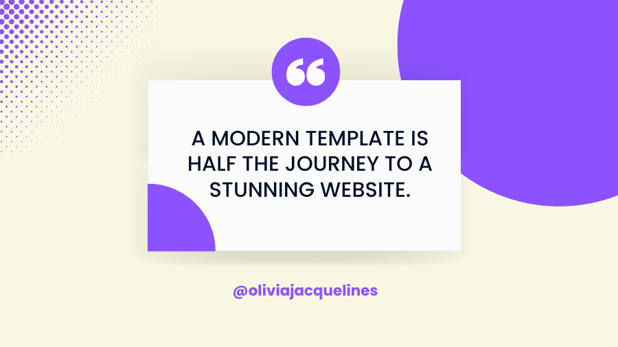 OliviaJacq77207's tweet photo. A modern template is half the journey to a stunning website. πβ¨
#WebDesign #WebsiteTemplate #ModernDesign #DigitalJourney #CreativeWeb #WebInspiration #UIUX https://t.co/UUuENY2aFz