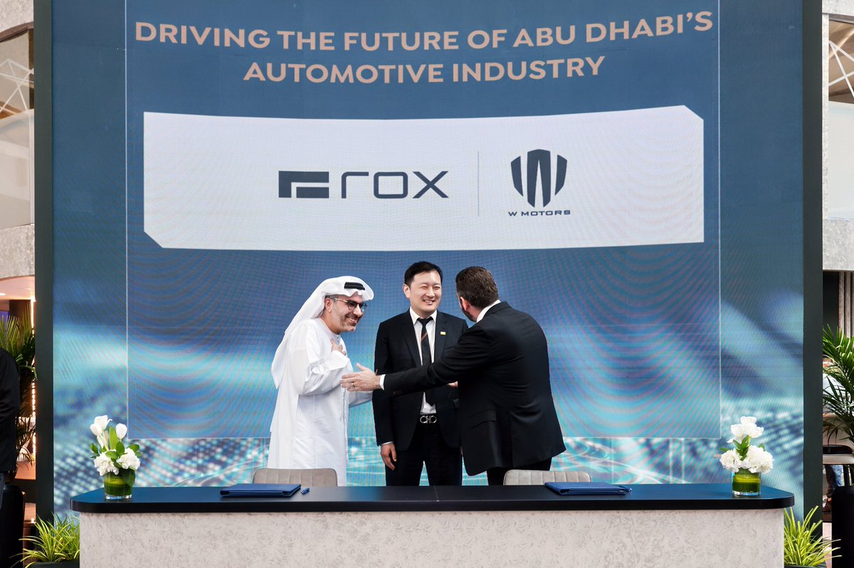 ROXMotor's tweet photo. ROX Motor is proud to partner with @WMotors, the UAE's first integrated mobility solutions provider, to localize production and assembly of ROX 01 vehicles in the UAE.

Together, ROX and W Motors are supporting the UAE’s industrial growth and sustainability goals. 

#ROX #WMotors https://t.co/Y3yfSOY7K8
