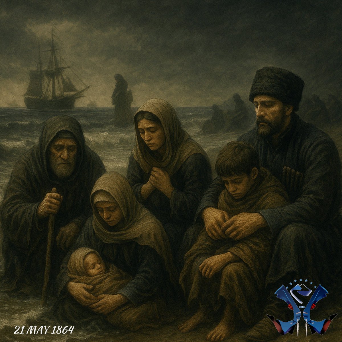 EuroXase's tweet photo. Aujourd’hui, nous commémorons le 21 mai 1864, jour tragique de l’exil des Tchérkesses. Souvenons-nous de ceux qui ont tout perdu, et honorons leur mémoire. #21Mai1864 #Tcherkesses https://t.co/j7K3m9giYZ