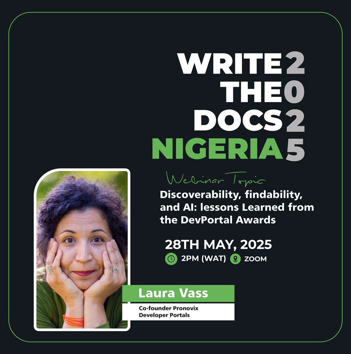 NgDocs's tweet image. 🚀 Get docs found and used easily. Join us for a power-packed webinar with Laura Vass, co-founder of Pronovix, as she shares real lessons from the DevPortal Awards on discoverability, findability &amp;amp; AI.

📅 Don’t miss out – unlock your API’s potential!
bit.ly/wtd-nig-webinar