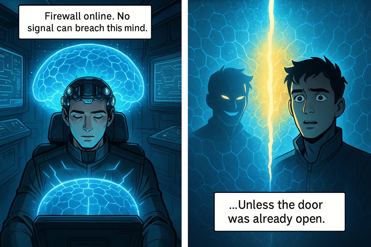 TapStarTycoon's tweet photo. #TapStarTycoon #Daily_Cipher
2025-05-26 Clue: WALL, BRAIN, PROTECT
🧠 Sci-Fi Mini Story
English:
In the neuro-lab of Bastion Outpost, ABSA deployed the first Cerebral Firewall—a defensive neural implant designed to protect the brain from psychic intrusion.
Test subject Arven was linked in. His thoughts, once fragile, now surrounded by a shimmering mental wall.
But something still got through. Not by force…
…but by invitation.
Korean (한국어):
바스티온 전초기지의 신경 연구소에서 ABSA는 최초의 세레브럴 방벽을 가동했다—사고 침투를 막는 두뇌 보호용 신경 방어 시스템.
실험 대상 아르벤이 연결되었고, 그의 연약했던 사고는 이제 반짝이는 정신의 벽에 감싸였다.
하지만 무언가는 그 벽을 통과했다. 힘으로가 아니라…
초대에 의해.
Vietnamese (Tiếng Việt):
Tại phòng thí nghiệm thần kinh ở tiền đồn Bastion, ABSA triển khai Tường Lửa Não Bộ đầu tiên—một implant thần kinh bảo vệ tâm trí khỏi xâm nhập ngoại cảm.
Arven, người thử nghiệm, được kết nối. Suy nghĩ anh ta, từng mong manh, giờ được bao quanh bởi một bức tường sáng lấp lánh.
Nhưng vẫn có thứ xuyên qua. Không phải bằng bạo lực…
mà bằng lời mời.
Japanese (日本語):
バスティオン前哨基地の神経研究所で、ABSAは初の**脳防壁(セレブロ・ウォール)**を展開した――サイキックな侵入から脳を守る神経インプラントだ。
被験者アーヴェンが接続され、彼のかつて脆弱だった思考は、今や輝く精神の壁に包まれていた。
だが、何かがその壁を通り抜けた。力ではなく……
招待によって。