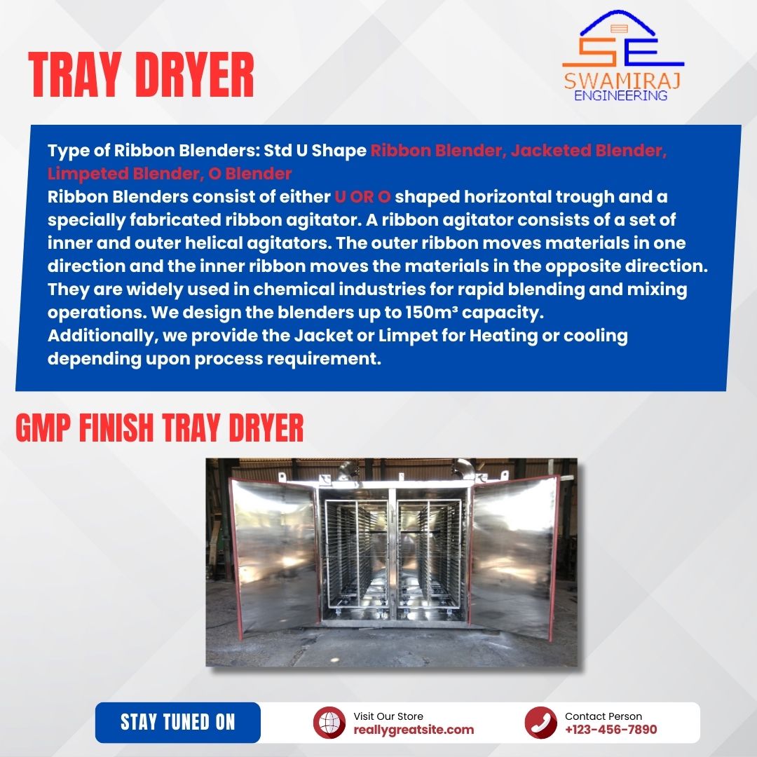 swamir79991's tweet image. Versatile Ribbon Blenders for efficient mixing—U or O shape, with heating/cooling options. Built up to 150m³.

#RibbonBlender #IndustrialMixer #BlendingSolutions #ProcessEquipment #ChemicalMixing