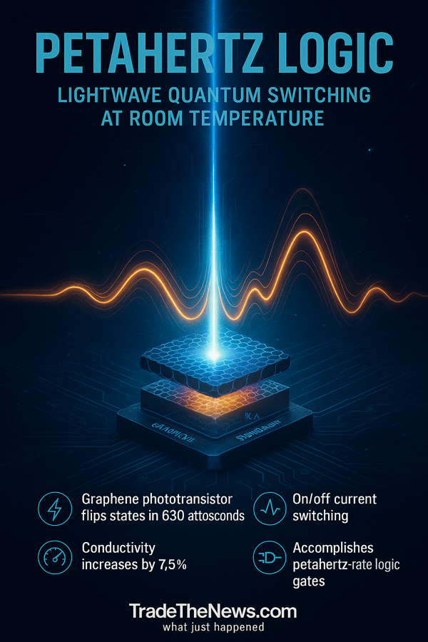 TTN Research Alert: Petahertz Logic: Lightwave Quantum Switching at Room Temperature; Graphene Phototransistor Flips States in 630 Attoseconds

- In the quest to tame electron motion at its natural timescale, a team led by Mohammed Th. Hassan and colleagues has pushed the