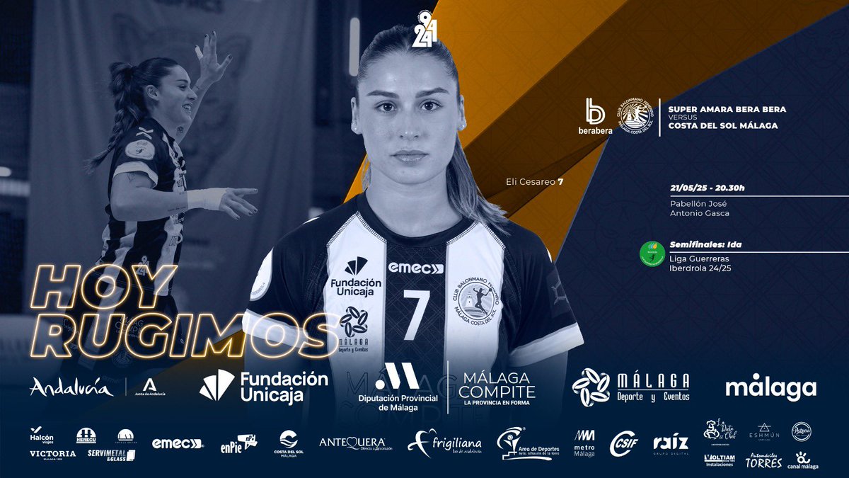 Costa del Sol Málaga (@bmmalagacosta) on Twitter photo 🔥 HOY RUGIMOS 🔥
🆚 <a href="/BalonmaBeraBera/">super amara Bera Bera</a>
⏱ 20:30 horas
🏟 Pabellón José Antonio Gasca
📺 <a href="/teledeporte/">Teledeporte</a>
📻 <a href="/CanalMalagaRTV/">Canal Málaga RTV</a>
🏆 Ida - Semifinal Play off <a href="/IberdrolaDHF/">Liga Guerreras Iberdrola</a>
#PartidoEstrella⭐️
#30AñosContigo
⚫⚪ #SomosPanteras 🔥 HOY RUGIMOS 🔥
🆚 <a href="/BalonmaBeraBera/">super amara Bera Bera</a>
⏱ 20:30 horas
🏟 Pabellón José Antonio Gasca
📺 <a href="/teledeporte/">Teledeporte</a>
📻 <a href="/CanalMalagaRTV/">Canal Málaga RTV</a>
🏆 Ida - Semifinal Play off <a href="/IberdrolaDHF/">Liga Guerreras Iberdrola</a>
#PartidoEstrella⭐️
#30AñosContigo
⚫⚪ #SomosPanteras