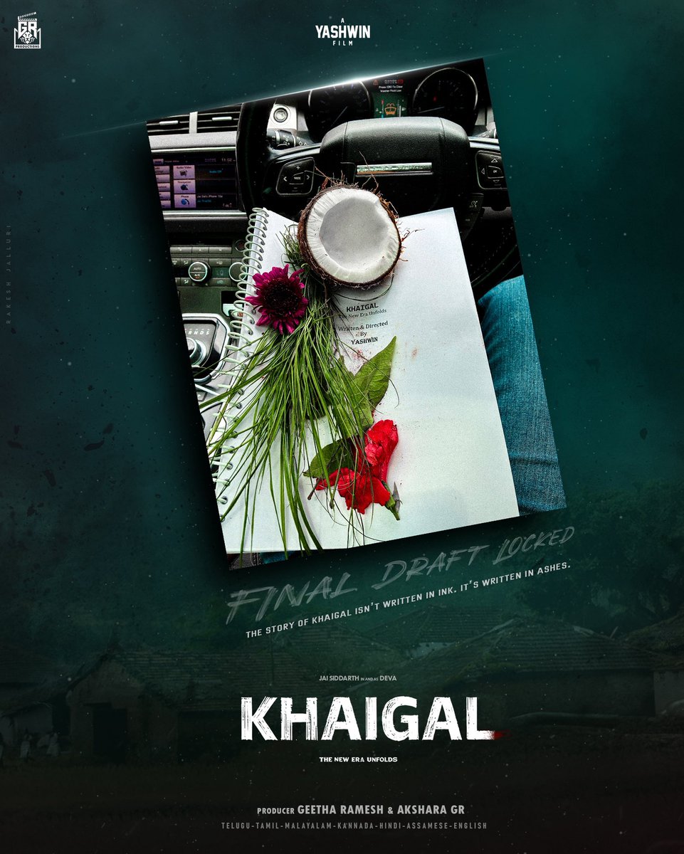 JaiSiddarthh's tweet photo. #KHAIGAL #FinalDraftLocked
మా ఊరి రక్తపాతం పుస్తకాలలో కాదు,మట్టి మీద రేగిన బూడిదతో వ్రాయబడింది!
The Story of KHAIGAL isn’t written in Ink, it’s written in Ashes!
.
@jaisiddarthh @worldofyashwin @geetharamesh @aksharagr @grproductions https://t.co/ipShDhIHDD