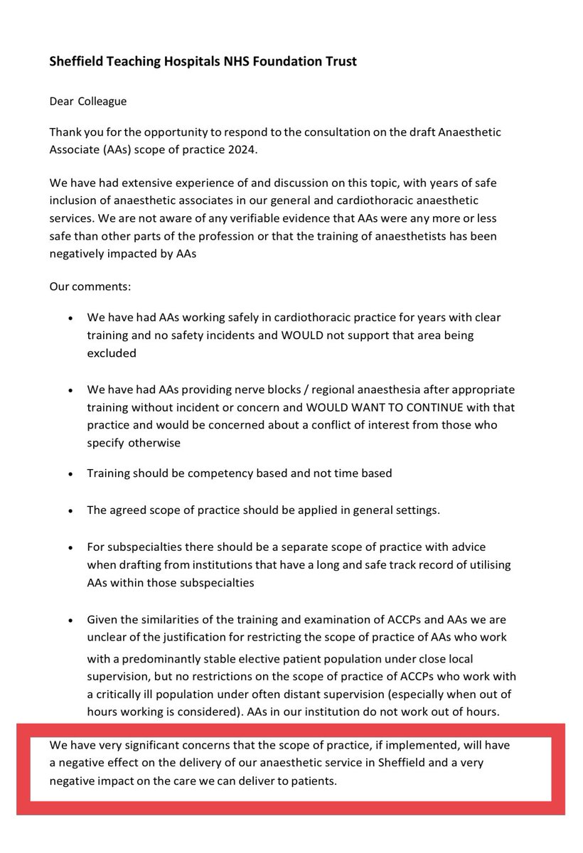 Luke Mordecai (@shr_nottingham) on Twitter photo The same department whose response to sensibly restrictive <a href="/RCoANews/">Royal College of Anaesthetists</a> scope was
āif implemented, will have a negative effect on the delivery of our anaesthetic service in Sheffieldā
Itās literally anyoneās guess what theyāre letting associates do <a href="/SheffieldHosp/">Sheffield Hospitals</a> ? The same department whose response to sensibly restrictive <a href="/RCoANews/">Royal College of Anaesthetists</a> scope was
āif implemented, will have a negative effect on the delivery of our anaesthetic service in Sheffieldā
Itās literally anyoneās guess what theyāre letting associates do <a href="/SheffieldHosp/">Sheffield Hospitals</a> ?