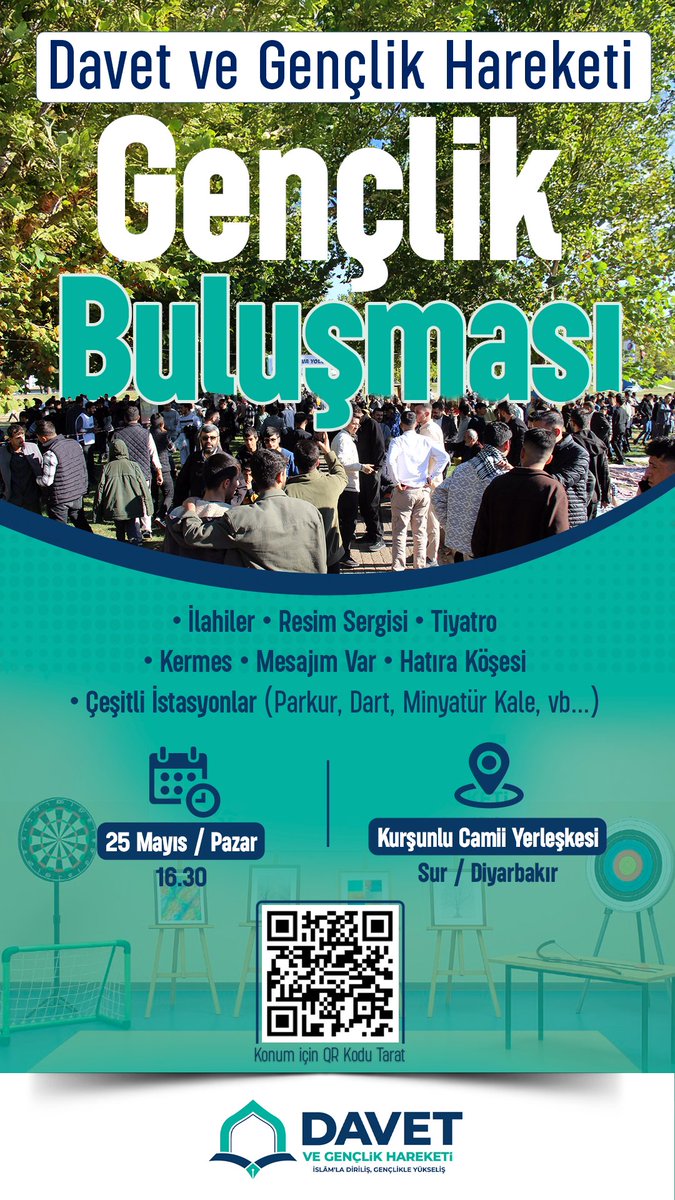 "Gençliğin dirilişi, Kurşunlu Camii’nde hayat buluyor...

Davet ve Gençlik Hareketi olarak sizleri Gençlik Buluşması’na davet ediyoruz!