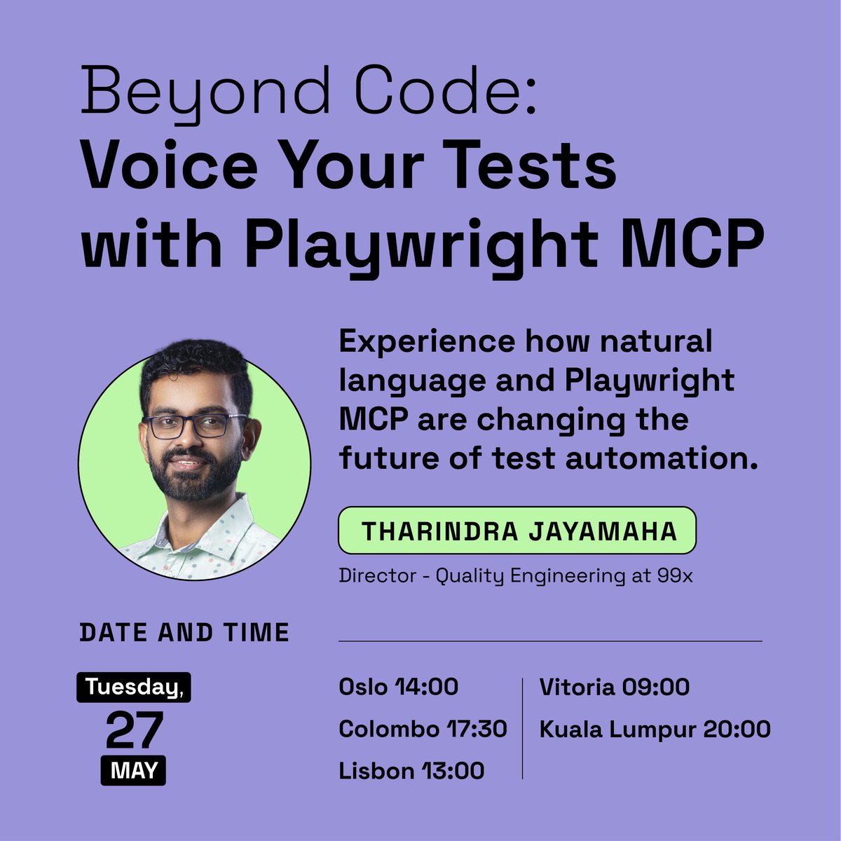 Join us for an exclusive webinar and discover how Playwright MCP (Multi-Channel Prompting) is transforming QA, making test automation faster, smarter, and accessible to everyone, regardless of coding expertise. 

🔗 Register Now: 99x.io/resources/even…