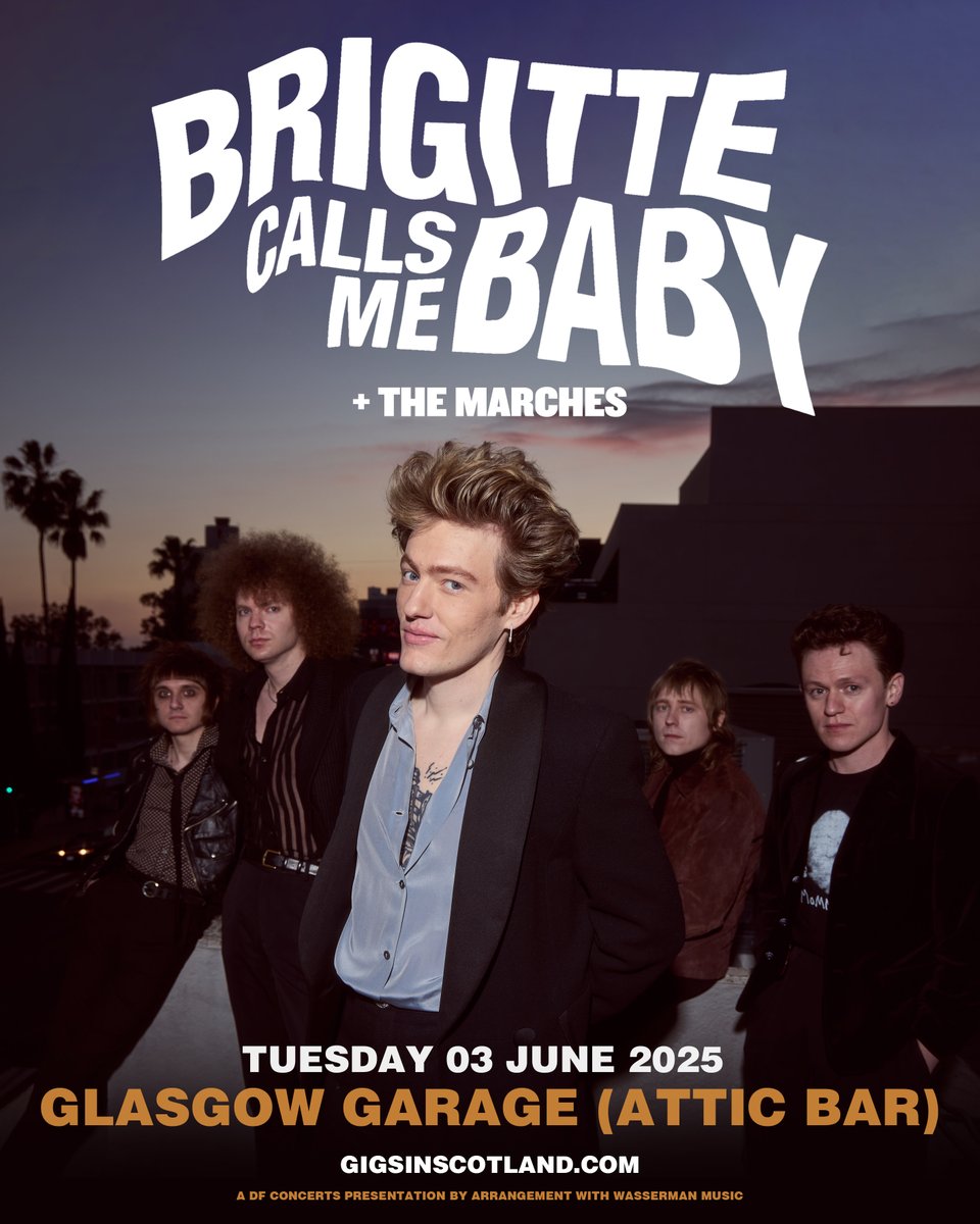 Gigs in Scotland (@gigsinscotland) on Twitter photo SUPPORT ADDED🔥» <a href="/TheMarches/">The Marches</a> will be supporting Brigitte Calls Me Baby at <a href="/Garageglasgow/">The Garage Glasgow</a>, Attic Bar on the 3rd of June!
TICKETS ⇾ gigss.co/brigitte-calls… SUPPORT ADDED🔥» <a href="/TheMarches/">The Marches</a> will be supporting Brigitte Calls Me Baby at <a href="/Garageglasgow/">The Garage Glasgow</a>, Attic Bar on the 3rd of June!
TICKETS ⇾ gigss.co/brigitte-calls…