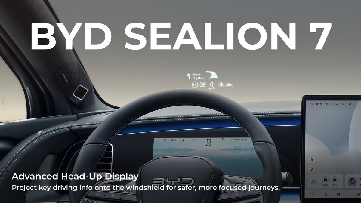 Info up top, focus straight ahead - your windshield's got you.

#BYD #BuildYourDreams