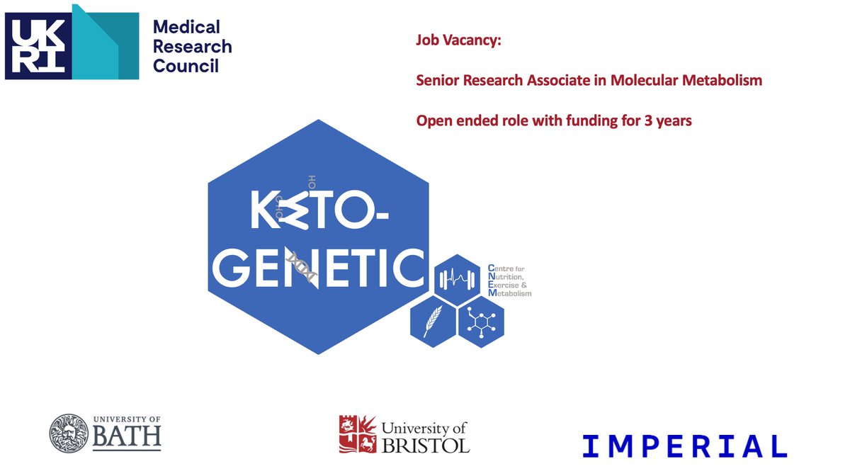 Javier Gonzalez (@gonzalez_jt) on Twitter photo Please share this job opportunity to join our team:
linkedin.com/jobs/view/4234…
This post is related to the KETO-GENETIC Project: bath.ac.uk/projects/the-k…
A flourishing collaboration between <a href="/BristolUni/">University of Bristol</a> <a href="/CNEM_Bath/">Centre for Nutrition, Exercise and Metabolism</a> and <a href="/imperialcollege/">Imperial College London</a> funded by <a href="/The_MRC/">Medical Research Council</a> Please share this job opportunity to join our team:
linkedin.com/jobs/view/4234…
This post is related to the KETO-GENETIC Project: bath.ac.uk/projects/the-k…
A flourishing collaboration between <a href="/BristolUni/">University of Bristol</a> <a href="/CNEM_Bath/">Centre for Nutrition, Exercise and Metabolism</a> and <a href="/imperialcollege/">Imperial College London</a> funded by <a href="/The_MRC/">Medical Research Council</a>